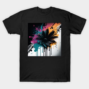 Cosmic Flower Two Splatter Paint T-Shirt